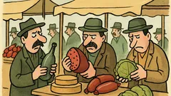 Dowcip: Węgierscy kupcy rozkładają stragan i sprawdzają