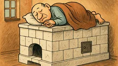 Dowcip: W dawnych czasach spali na piecach
