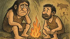 Dowcip: Dwaj jaskiniowcy przy ognisku…